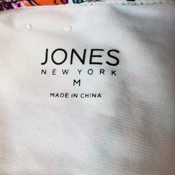 Jones New York Pink Floral 2 Piece Swimsuit Bathing Suit L M Halter High Waist - Picture 10 of 11